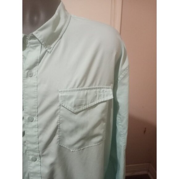 Huk Shirt Mens 3XL Blue Fishing Performance Outdoors Hiking Long Sleeve - Picture 6 of 11